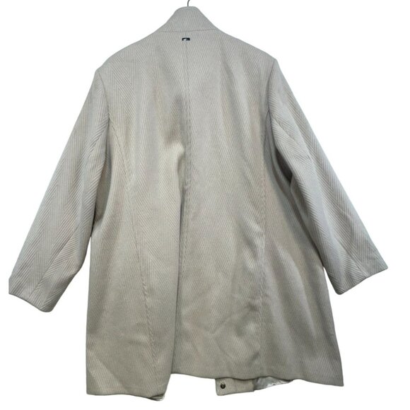 Calvin Klein Womens Herringbone Coat 3X Cream White Pockets & Full Lining - Picture 13 of 16